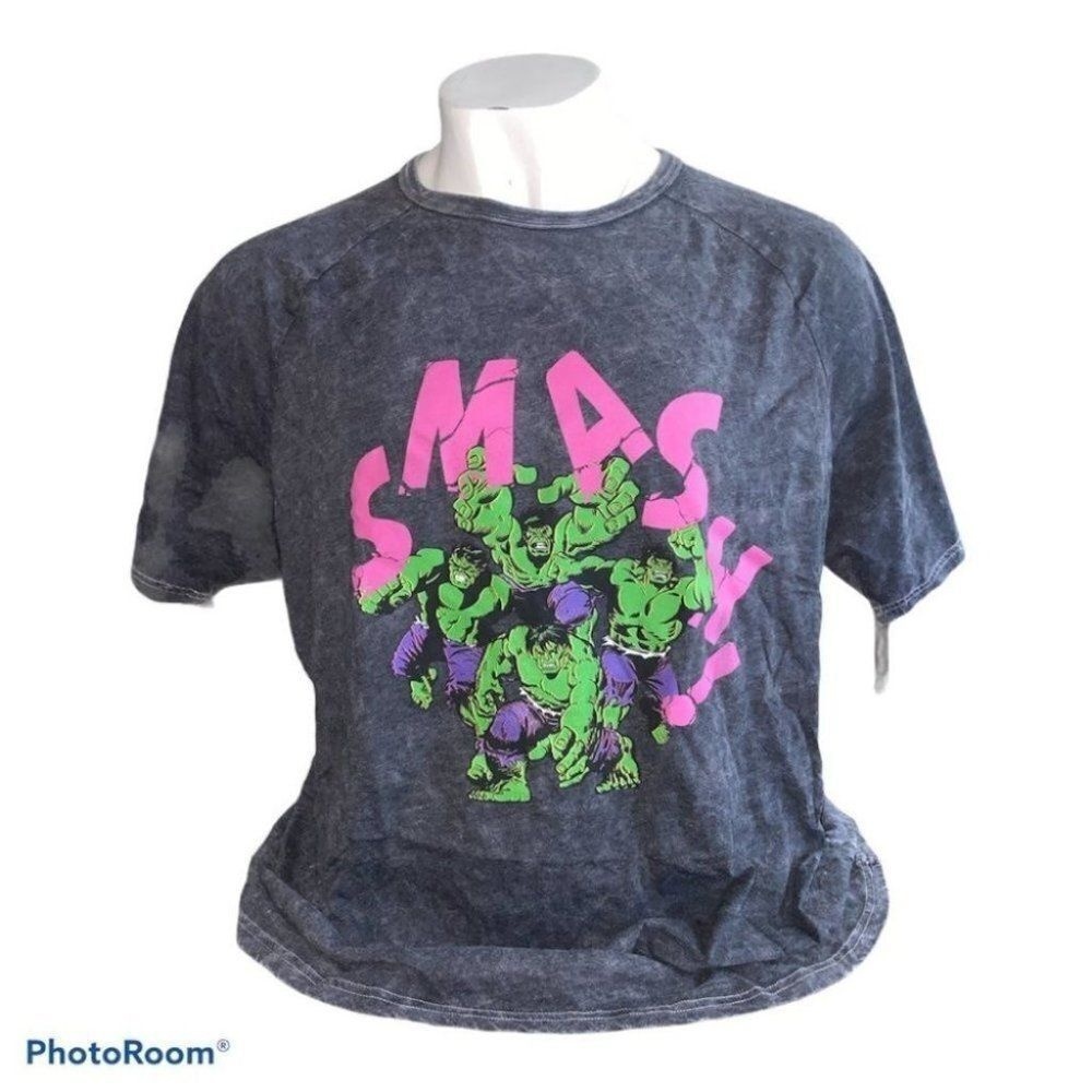 The Incredible Hulk T-shirt hulk smash short sleeve special dyes gray marvel 2XL